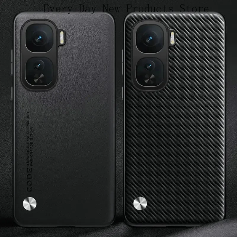 

For iQOO Neo 10 Carbon Fiber Hard Skin Case,Anti-Shock Protective Cover Edge Protection Bumper Fundas Full Wrapped