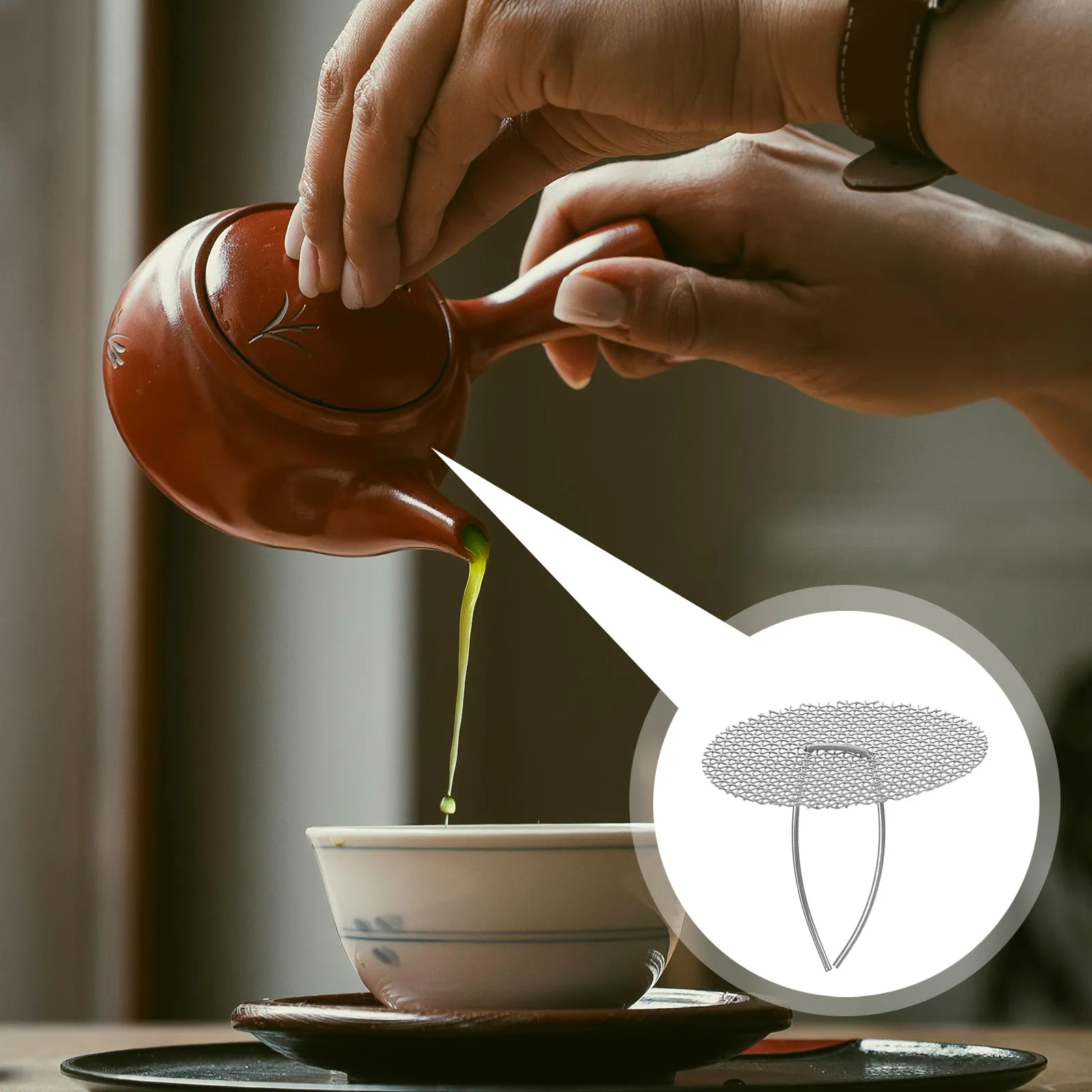2Pcs Teapot Filter Stainless Steel Removable Tea Strainer Prevent Tea Leaves Clogging Fine Mesh Insert for Japanese Chinese