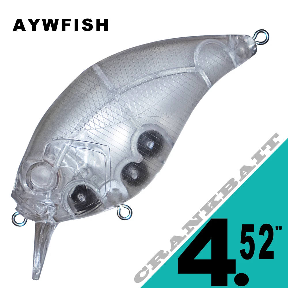 

AYWFISH 11.5CM 42.3 Unpainted Crankbait Wobbler DIY Shallow Bill Artificial Fishing Lure Blanks 5PCS Floating Hard Bait Big Game