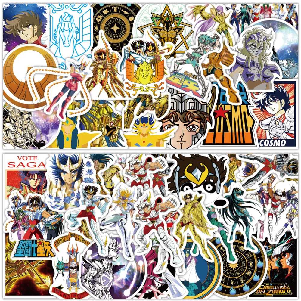 

10/30/50pcs Saint Seiya Stickers Anime Waterproof Decals Toys DIY Graffiti Skateboard Motorcycle Laptop Cool Kids Sticker Packs