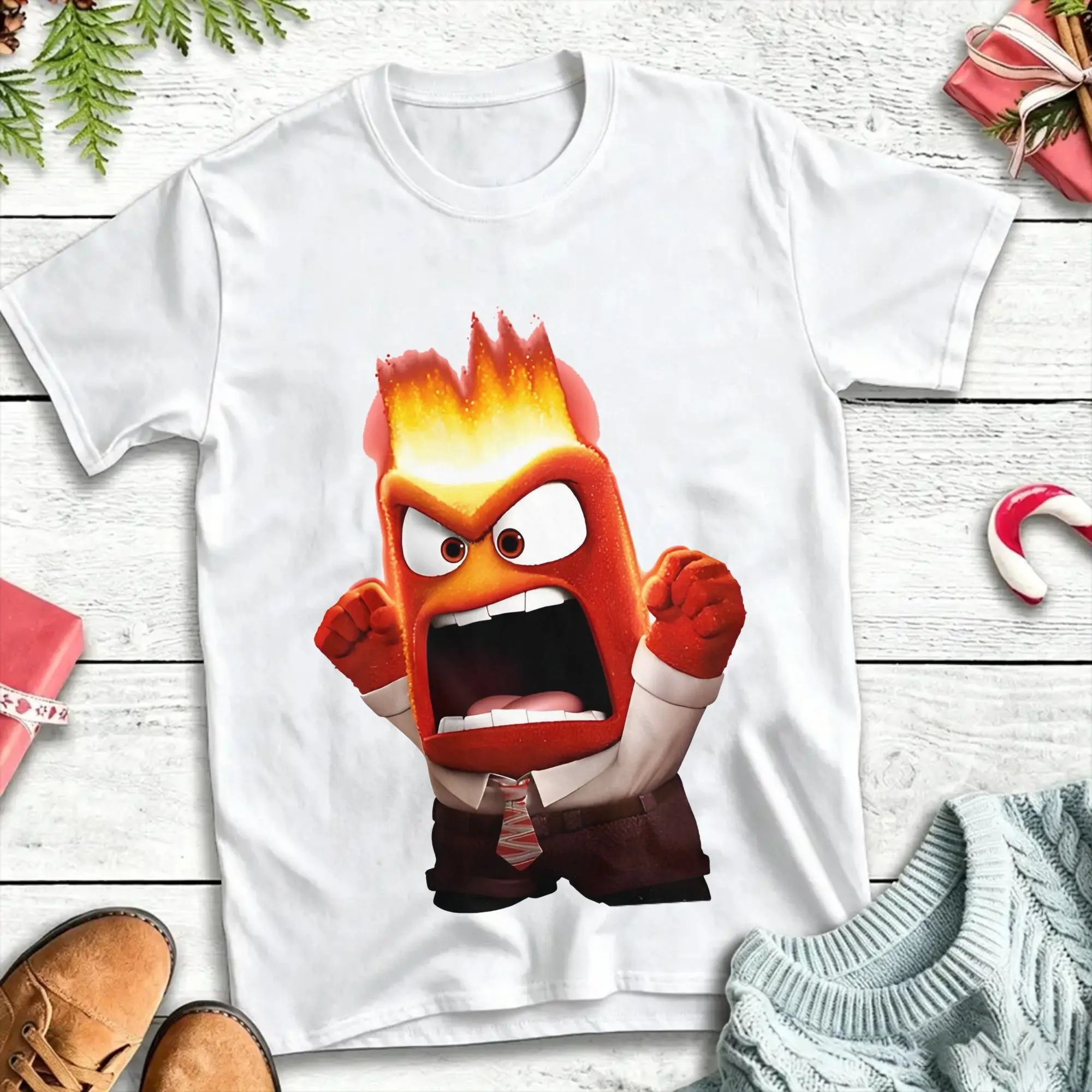 Men's T-Shirt Riley Anger Emotion inside out T Shirts Fashion  Summer Tee Shirt Y2K Retro Cotton Tops Birthday Gift