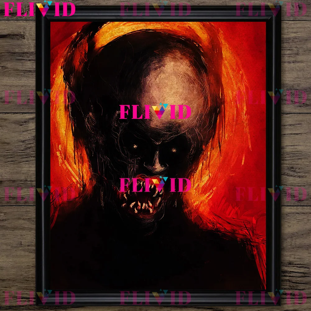 شخصيات فيلم الرعب خمر الرسم على لوحات القماش الجدارية ، مخيف شيطان القاتل العتيقة ملصق فني وطباعة ديكور المنزل غير المؤطرة