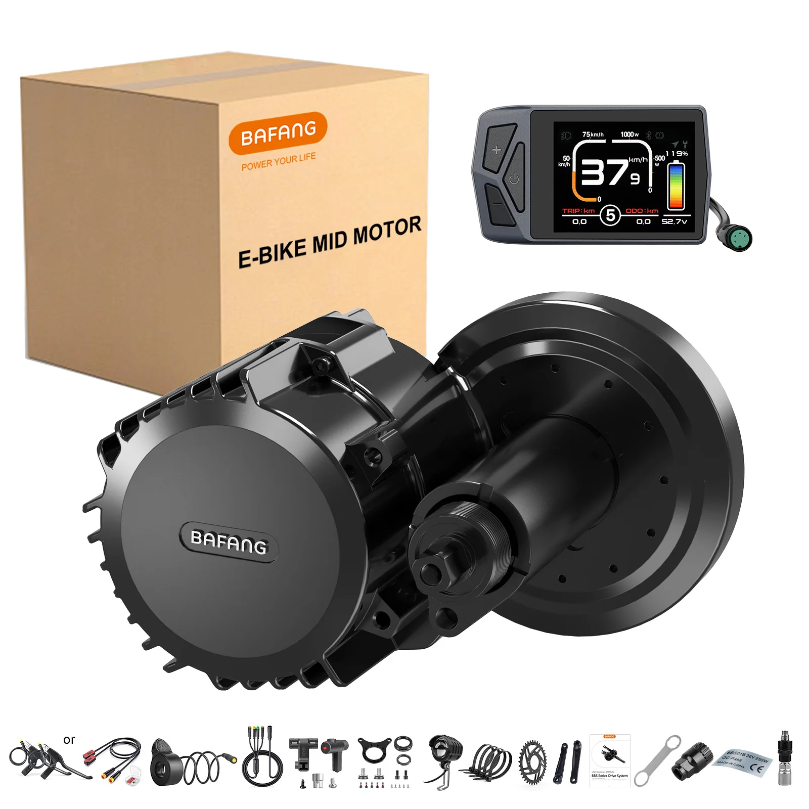 BAFANG Mid Drive Motor BBSHD BBS02B BBS01B 1000W 750W 500W 250W 350W Ebike Conversion Kit  For Bicycle Engine Electric Bike Kits