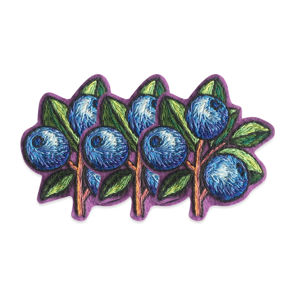 Blueberry Embroidery Patches Berry Fruit Badge Iron on Summer Fruit Patch Decoration for Clothing Sweatshirt Pop Culture Gift