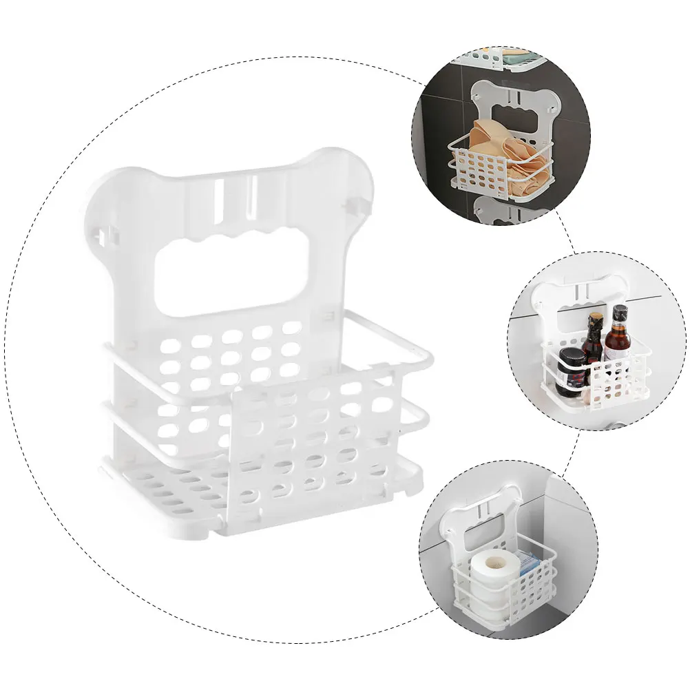 

1pc Storage Baskets White Color Kitchen Bedroom Bathroom Office Supplies Storage Shelf Rack Household Basket