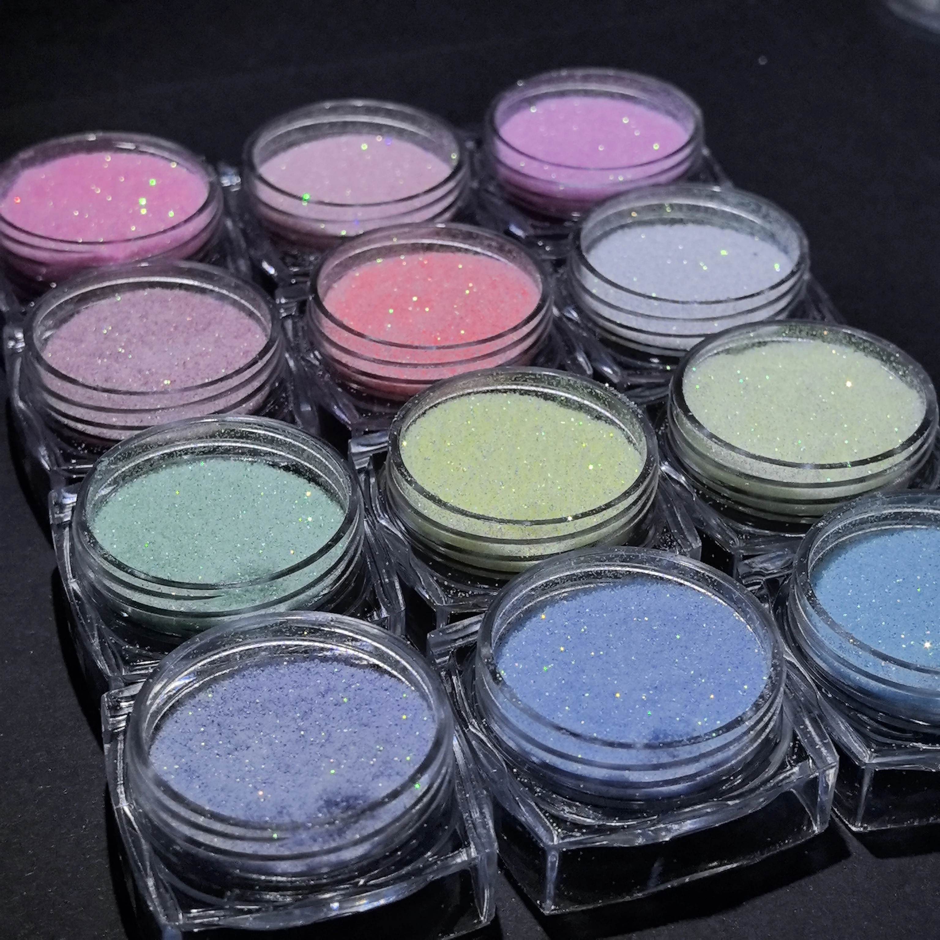Zwarte Vrijdag 12 Dozen Glanzende Nagel Suiker Glitter Poeder Pigment Licht Roze 3d Acryl Bloemen Ontwerp Snoep Kleur Stof Nagels Kunst