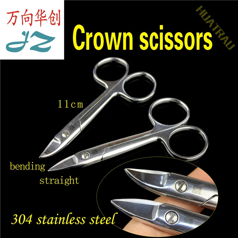 

Admiralty medical crown scissors gum concept of gold silver wire shears straight head elbow oral dental dental instruments