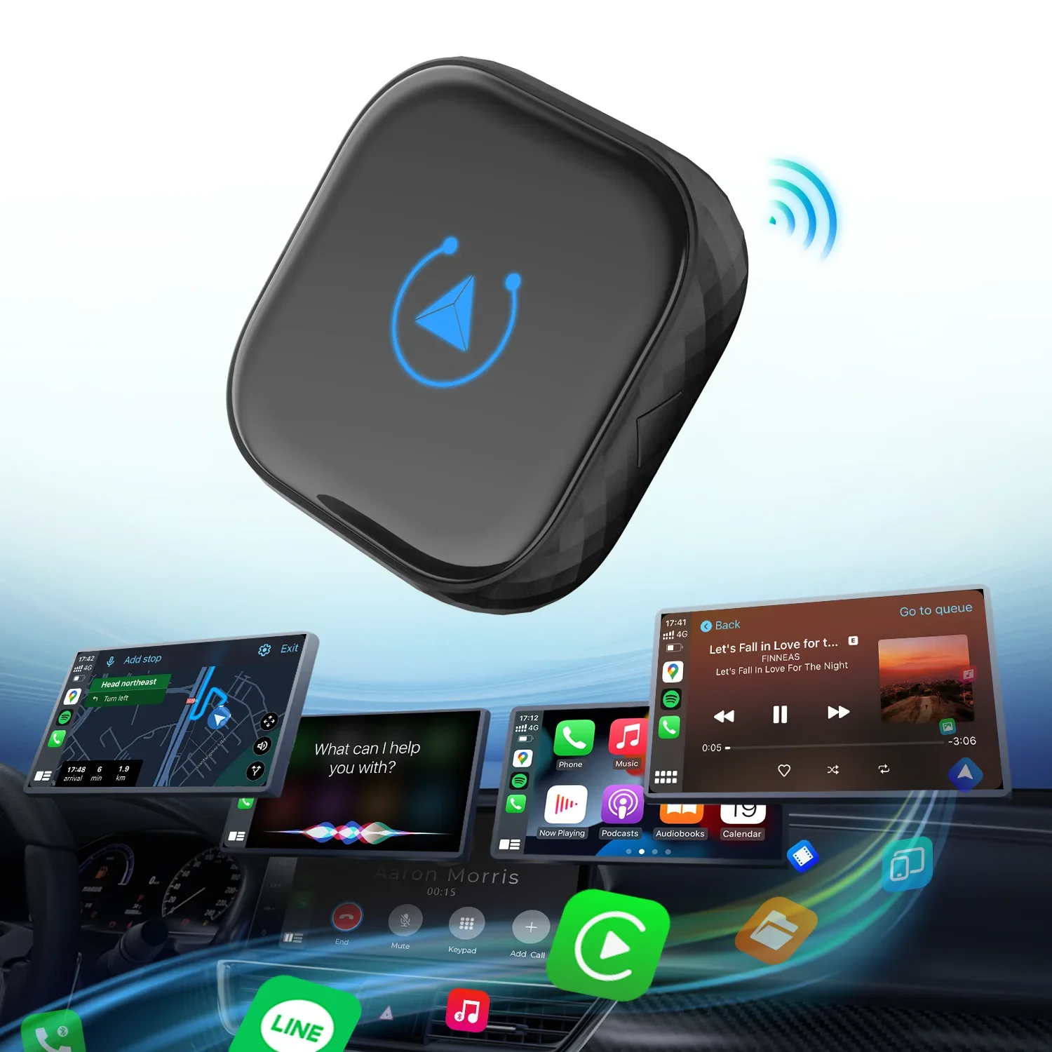 Ottocast Hot Sale Portable Carplay Universal Car Wireless CarPlay Adapter Wireless CarPlay Dongle For iPhone