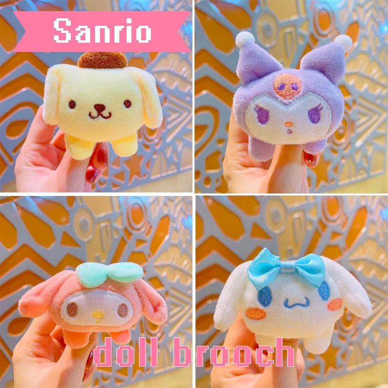 Sanrio Cartoon Cute Pet Plush Brooch Doll Diy Clothing Accessories Bag Pendant School Bag Pendant Small Accessories Cute Kawaii