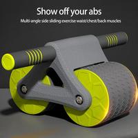 For Abs Workout With Stable Double Wheels Automatic Rebound Wheel For Abdominal Core Strength Training Exercise Wheels Drop Ship