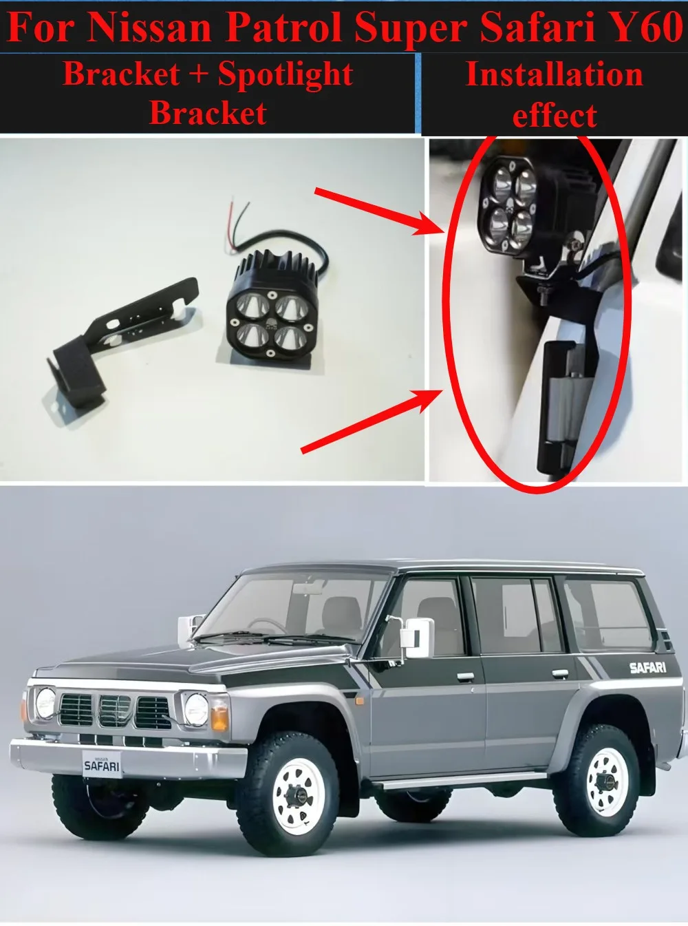 Rear Tailgate Light Mounting Bracket For Nissan Patrol Y60 Reversing Light Modification Accessories Patrol Y60 Spotlight Bracket