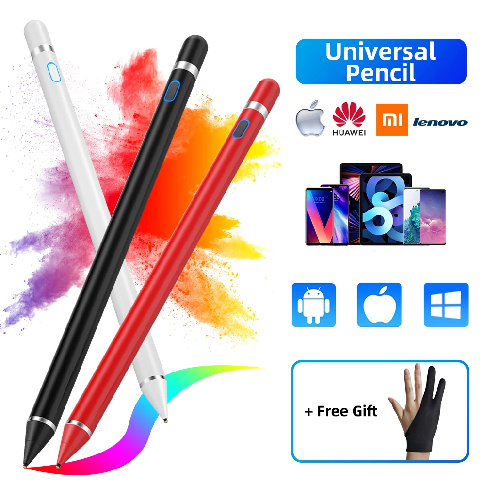 Stylus Pen Active Universal Capacitive Touch Screen Lápis para IOS/Android Tablet Telemóveis Escrevendo Desenho para iphone x xr