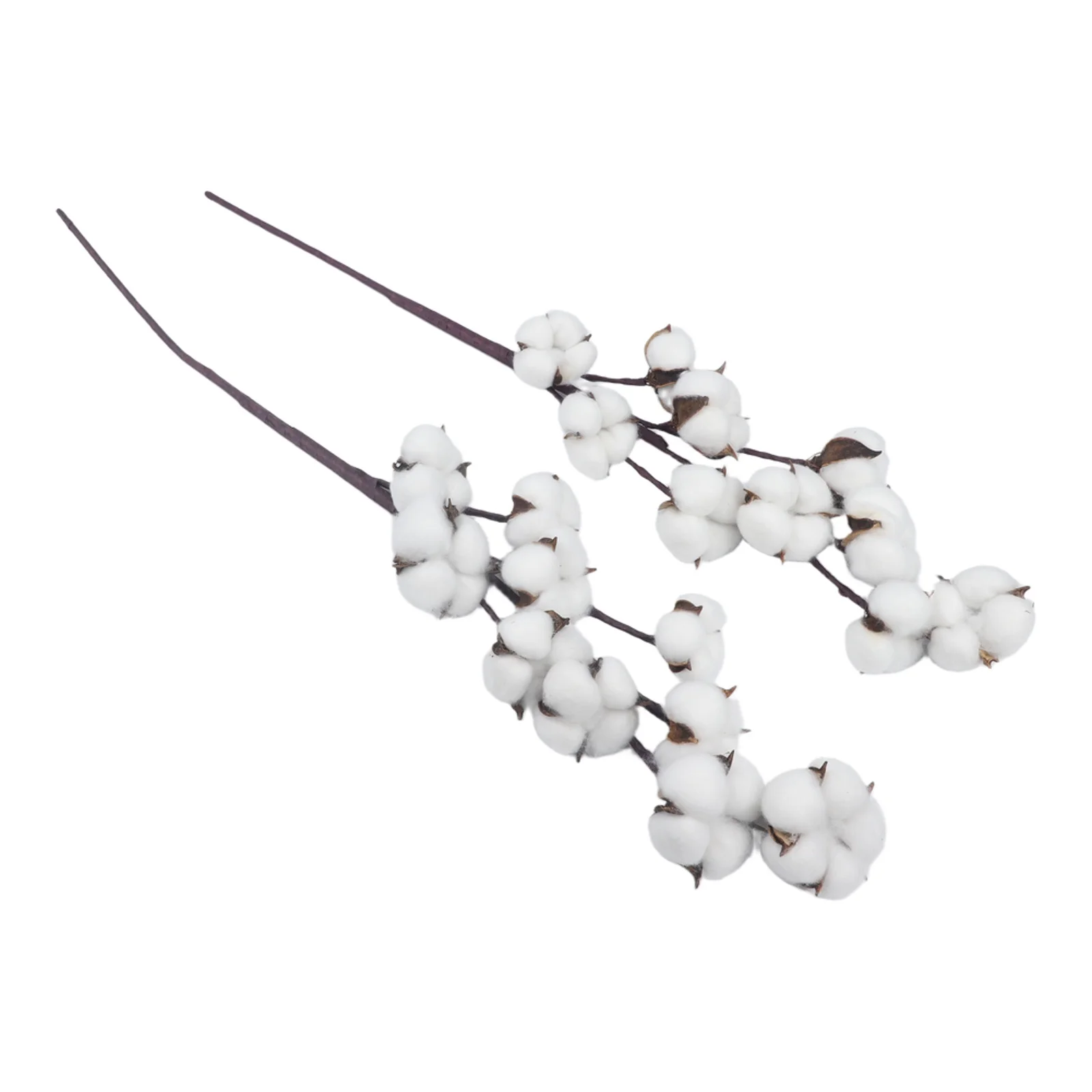 Set of 2 artificial cotton flower branches for rustic For living room and wedding centerpiece decorations 58 centimeters