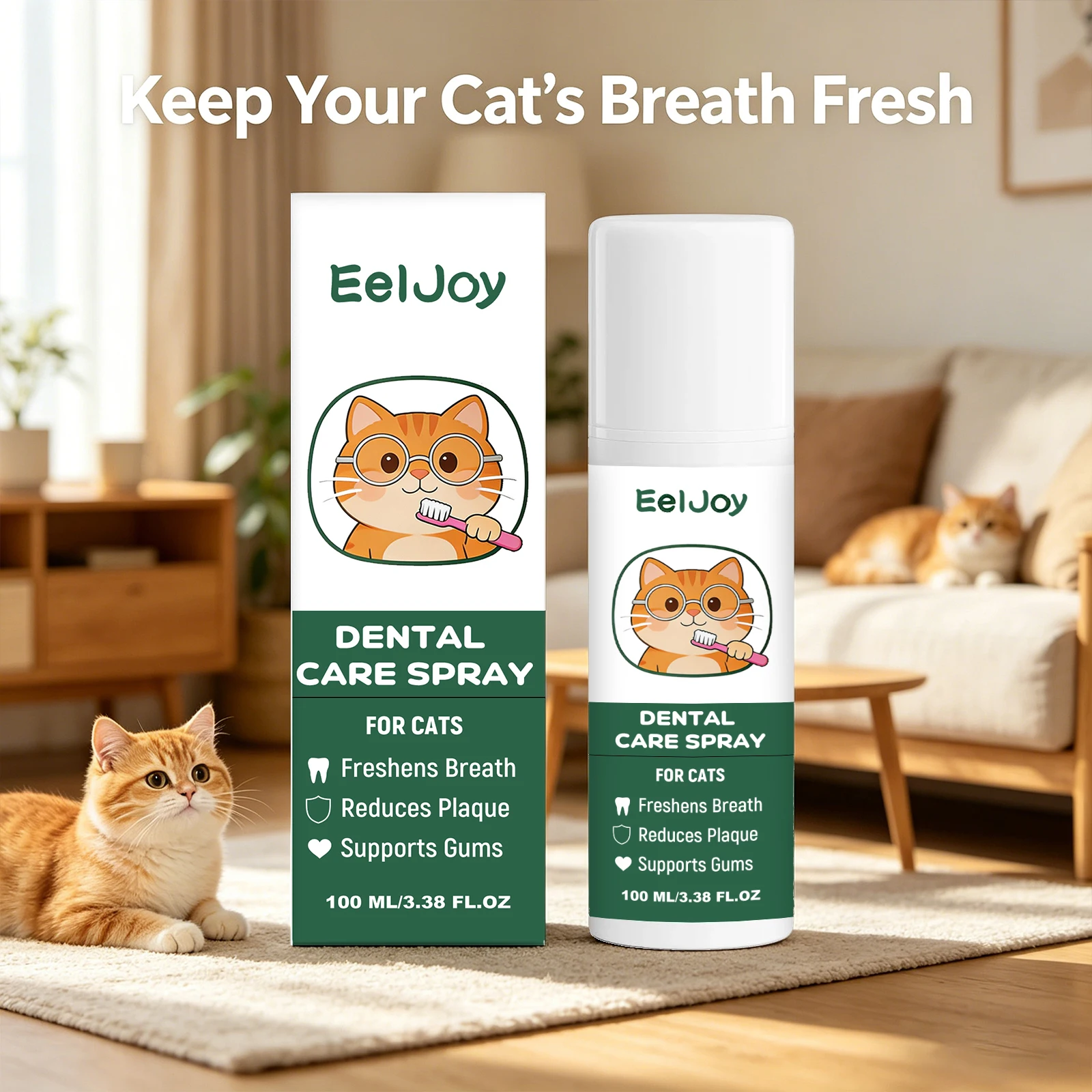 

﻿Cat Dental Care Spray Removing Dental Plaque Freshing Breath Reducing Bacterial Growth Support Gum Healthy Pet Oral Care Spray