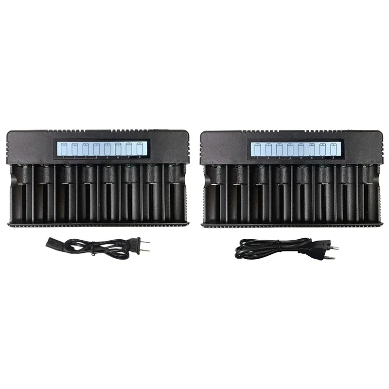 LCD Display 8-Slot 18650/26500 Battery Charger 3.7V Lithium Battery Ni-MH Ni-Chrome 1.2V 1.5V Battery Charger US-Plug Durable