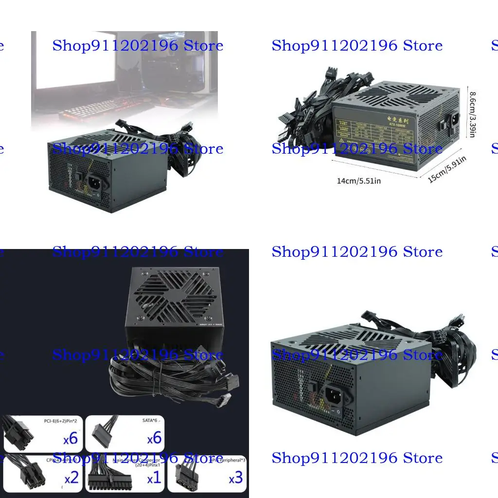 

P82A 180-240V 1000W Компьютерная видеоигра Компьютерная питания белый питание.