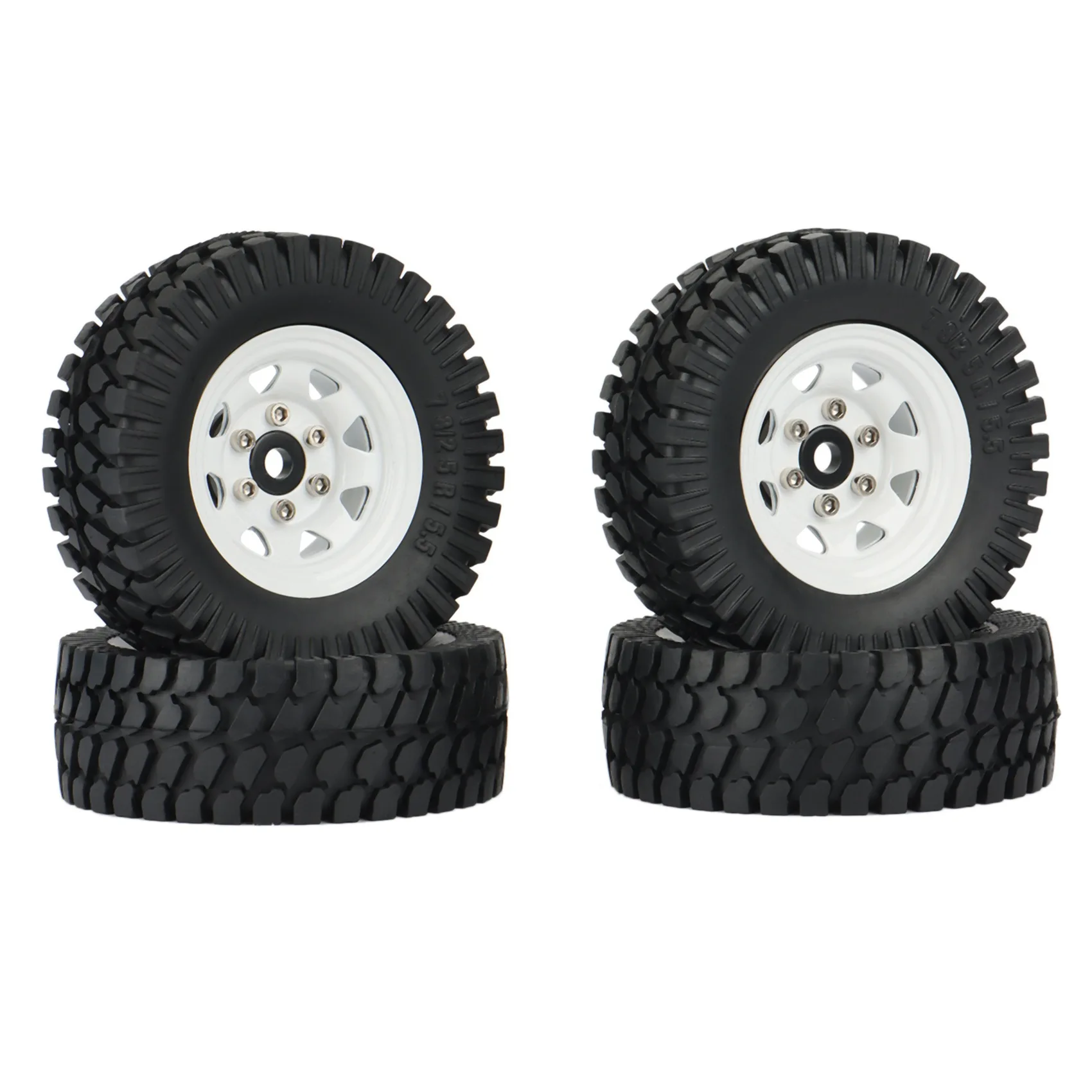 

4PCS 1.55 Metal Beadlock Wheel Rim Tire Set for 1/10 RC Crawler Car Axial Jr 90069 D90 TF2 Tamiya CC01 LC70 MST,1