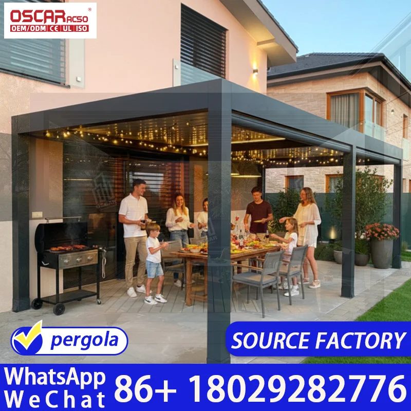 Weatherproof Backyard Arches Pergolas Contemporary Smart Electric Aluminum Outdoor Gazebos Exteriorpergola