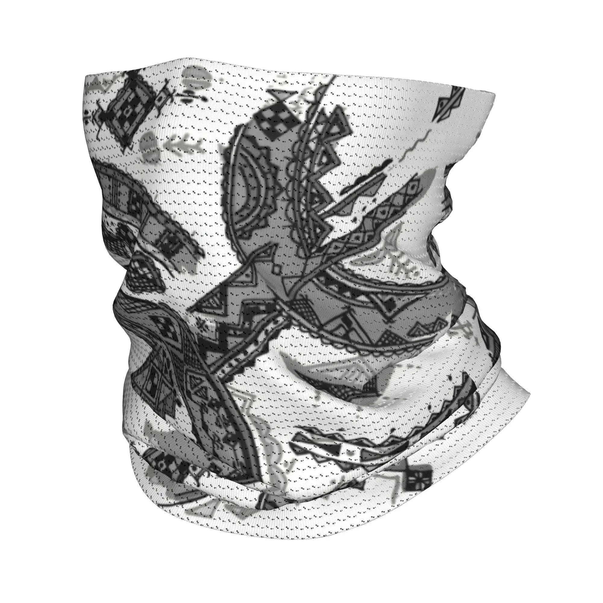 Custom Z Imazighen Winter Headband Neck Warmer Men Women Ski Camping Tube Scarf Berber Kabyle Carpet Face Bandana Gaiter
