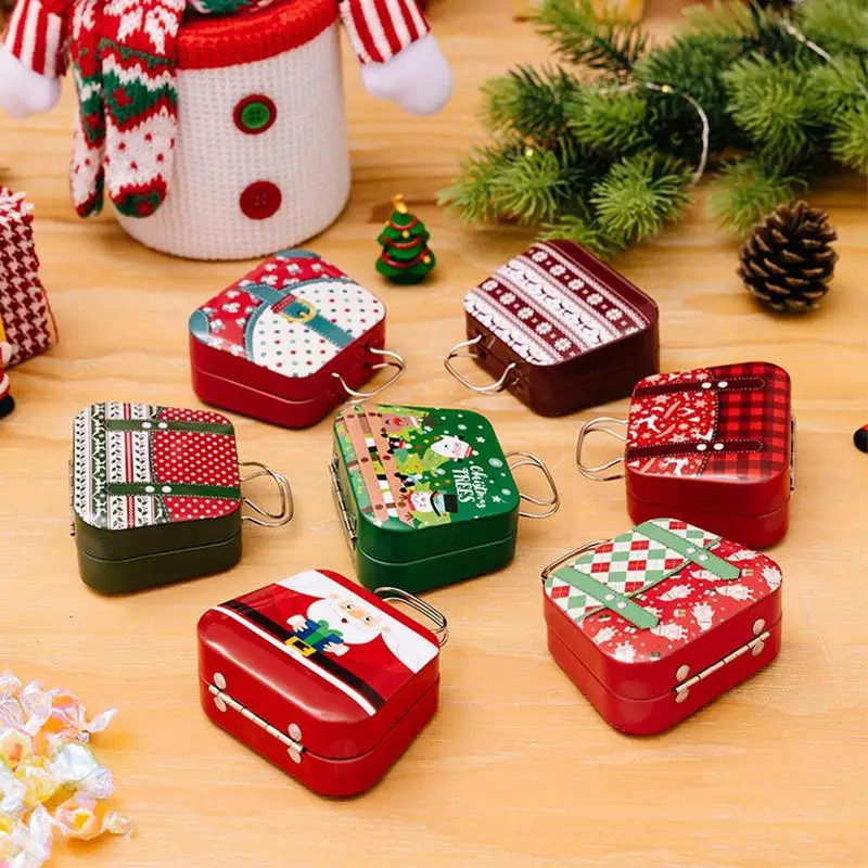 Christmas Tinplate Candy Box Tins Retro Christmas Tins for Cookie Candy Packaging Jar for Biscuits Cookies Candies Chocolates