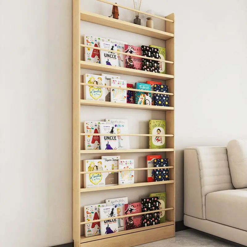 Ultra-Thin Door-Mounted Shelf, Space-Saving Floor Standing Bookshelf, Multi-Layer Wall-Mounted Storage Cabinet for
