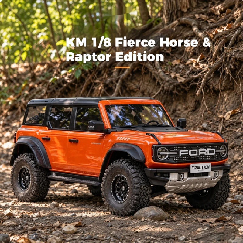 Brush Plate KM  1/8 Licensed  Bronco Raptor Rc Car Remote Control Off Road Crawler Vehicle With Differential Lock Dual Speed