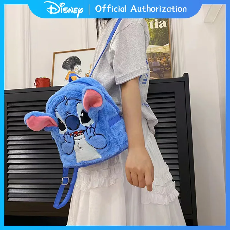 New Disney Lilo & Stitch Backpack Cute Knapsack Plush Toy Cartoon Stuffed Satchel Doll Anime Souvenir Kawaii Birthday Gift