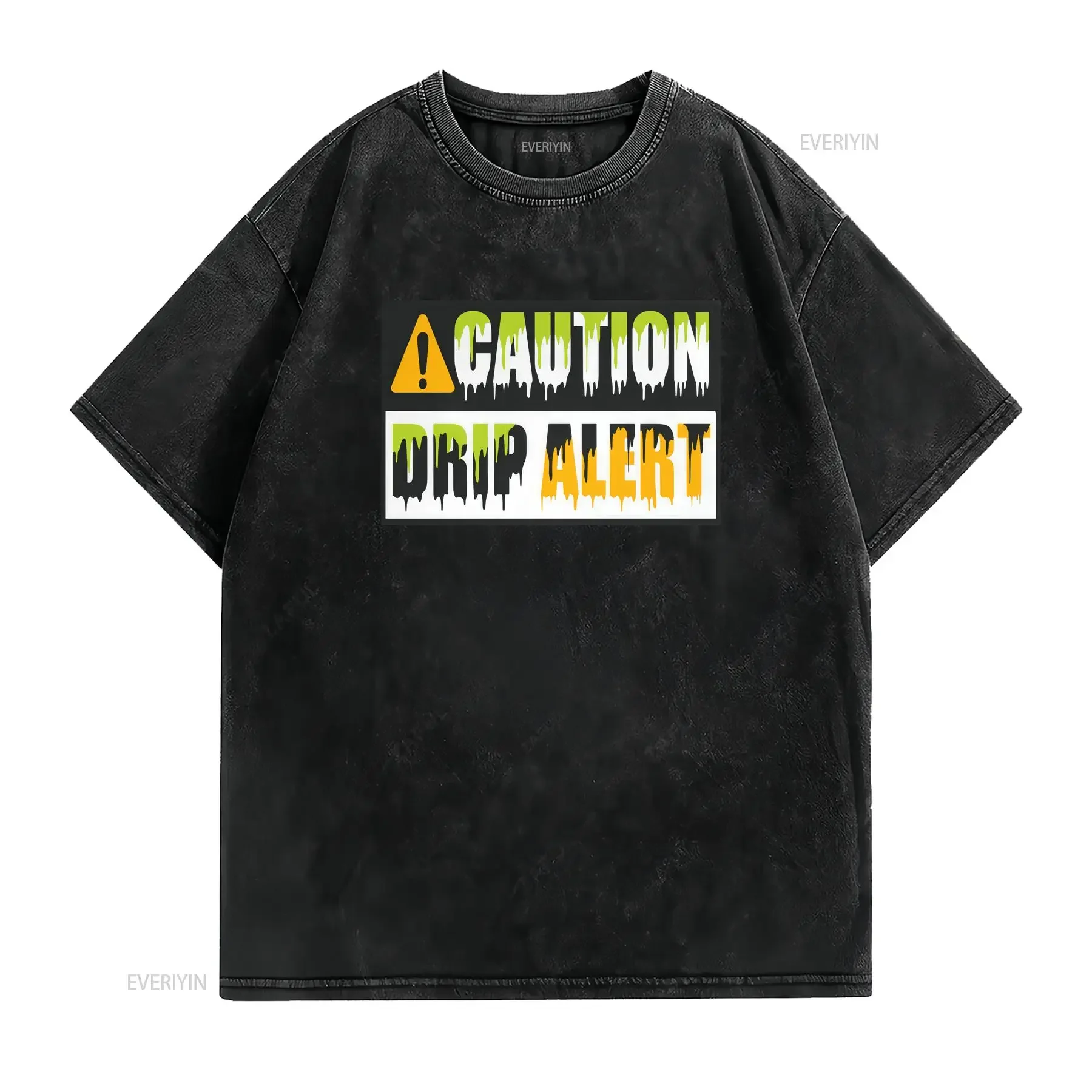 Drip AlerT T Shirt to Match Retro 1 Gold Volt Sneaker vintage Washed Comfortable Stylish streetwear Casual Versatile graphic