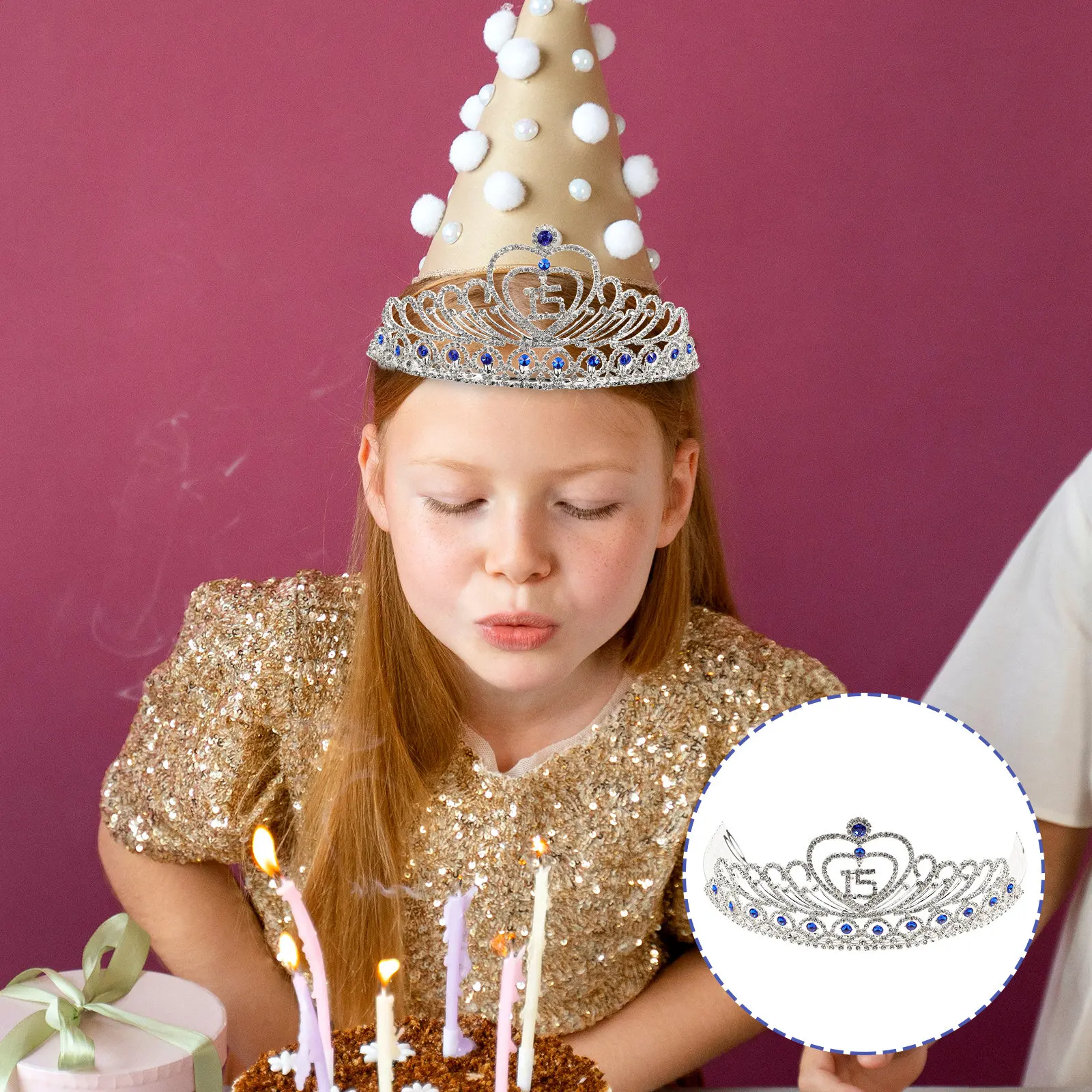 

Кристальная тиара для девочек на 15-летие, элегантное украшение для волос, блестящая корона принцессы, памятный подарок-аксессуар