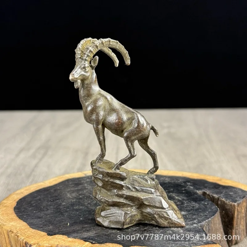 Brass alloy craftwork, auspicious sheep head home decoration ornament