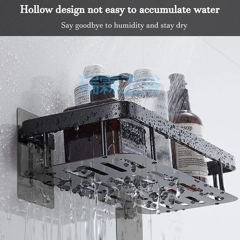 Bathroom Shelf Makeup Storage Organizer Aluminum Alloy Wall Mounted Shampoo Bottle Shower Rack for Bathroom Kitchen Accessories image 5