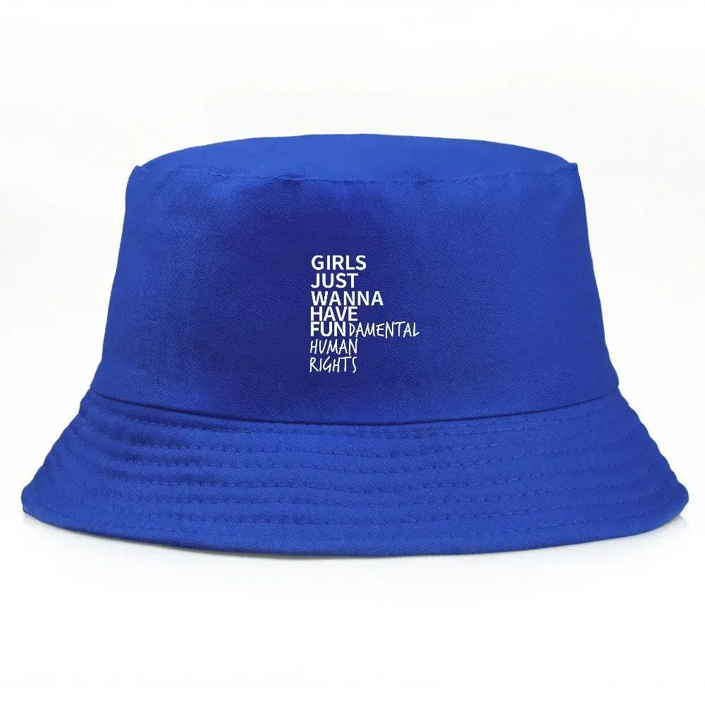 

Girls Just Wanna Have Fundamental Human Rights Bucket Hat - Summer Fisherman Fishing Hat, Casual Summer Caps