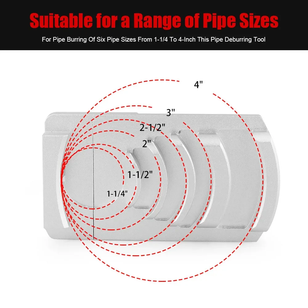 Plastic Pipe Deburring Tool Professional Effective 1 1/4‑4in Effective Pipe Reamer Deburring Tool for PVC Pipe Chamfer Tool