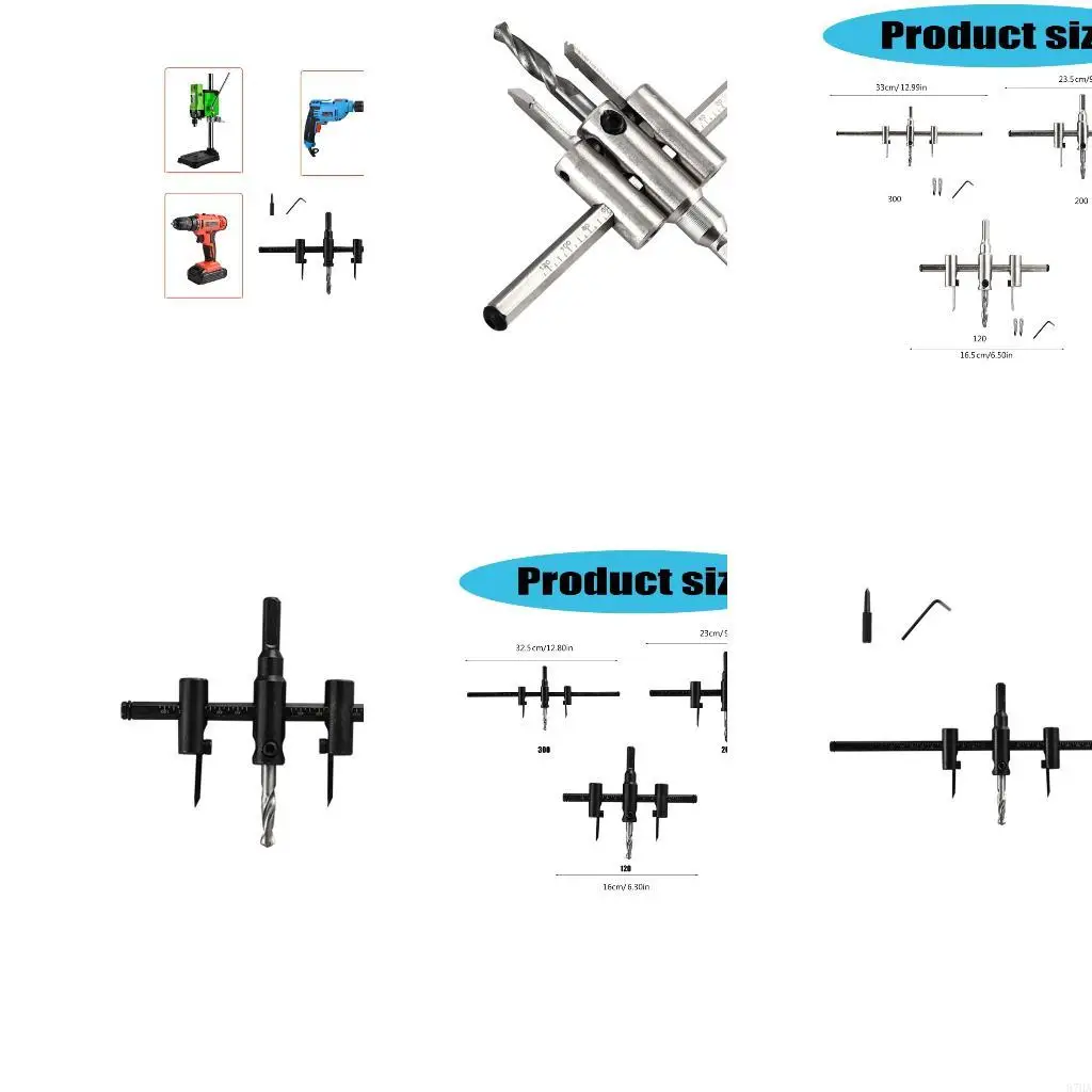 

Регулируемый резак отверстия от 30 до 300 мм.