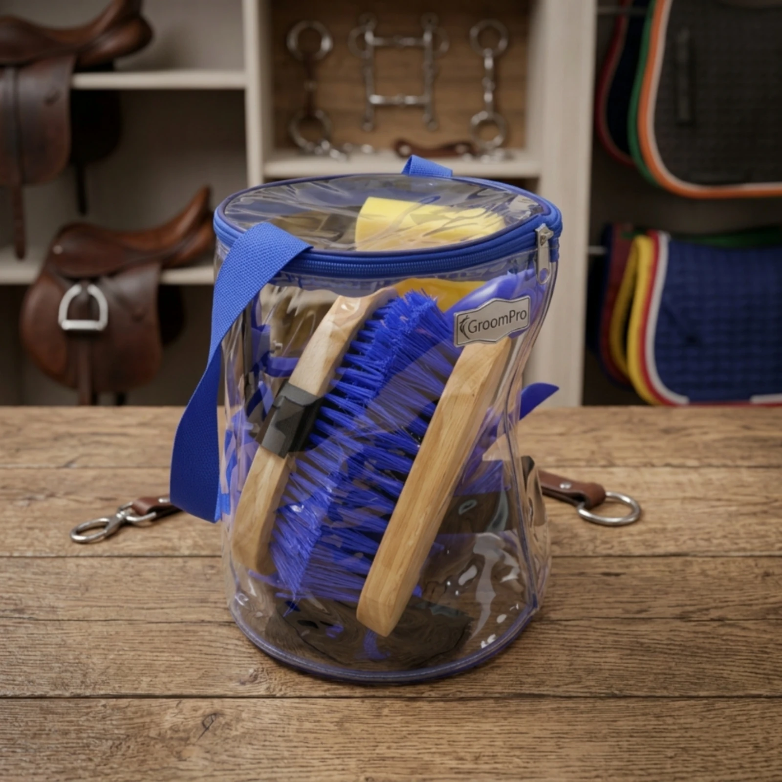 8 Pieces Horse Grooming Kit with Carry Bag Ergonomic-Grip Horse Grooming Kit with Tote Bag Long-Lasting High Quality for Riders