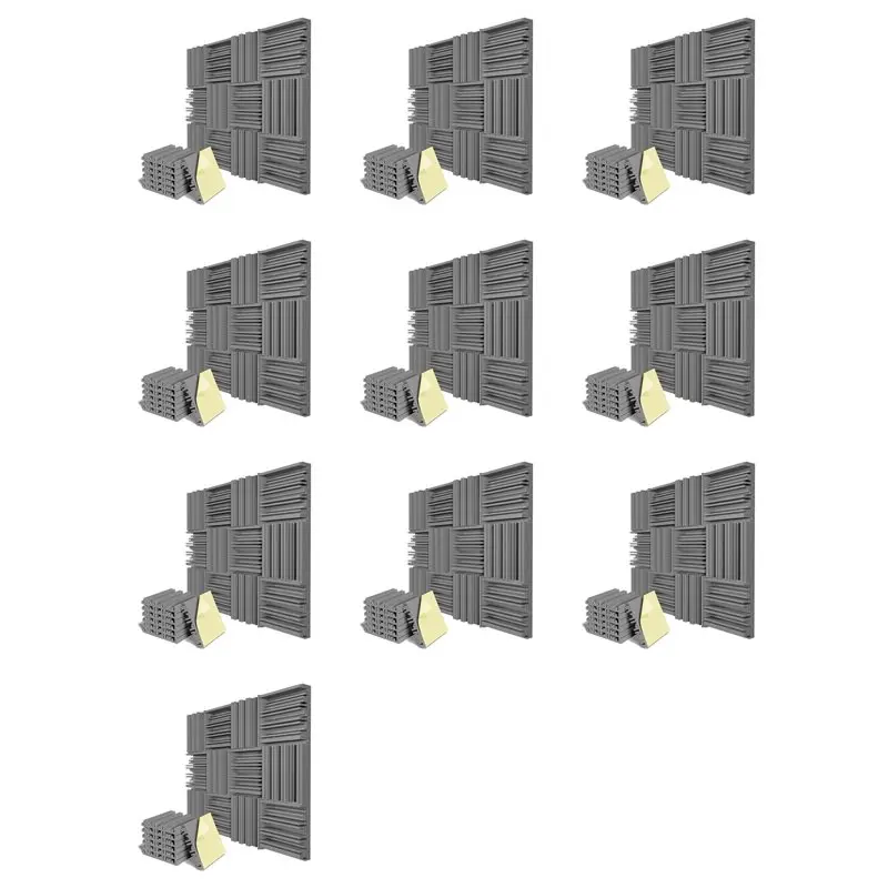 【BIG SALE】60 Pcs Self-Adhesive Acoustic Foam Panels,12 X 12 X 2 Inches Sound Absorbing Foam,Recording Studio Sound Proof Foam Gr
