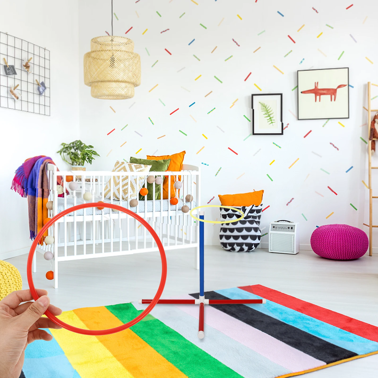 

Sensory Training Toss Ring Interactive Outdoor Carnival Party Family Lightweight Compact Throwing Creative Design Hands-Eye