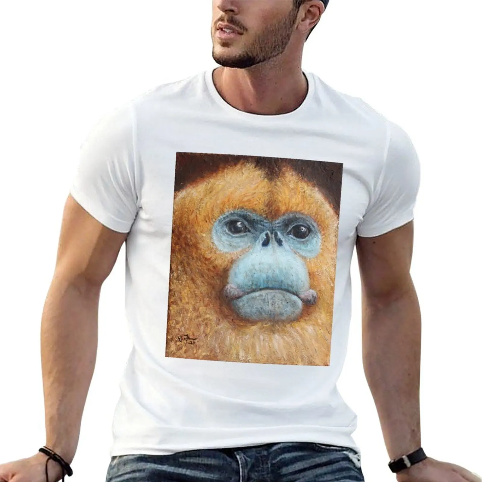 

Golden snub-nosed monkey T-Shirt t shirt custom print t shirts for man cotton T-Shirt