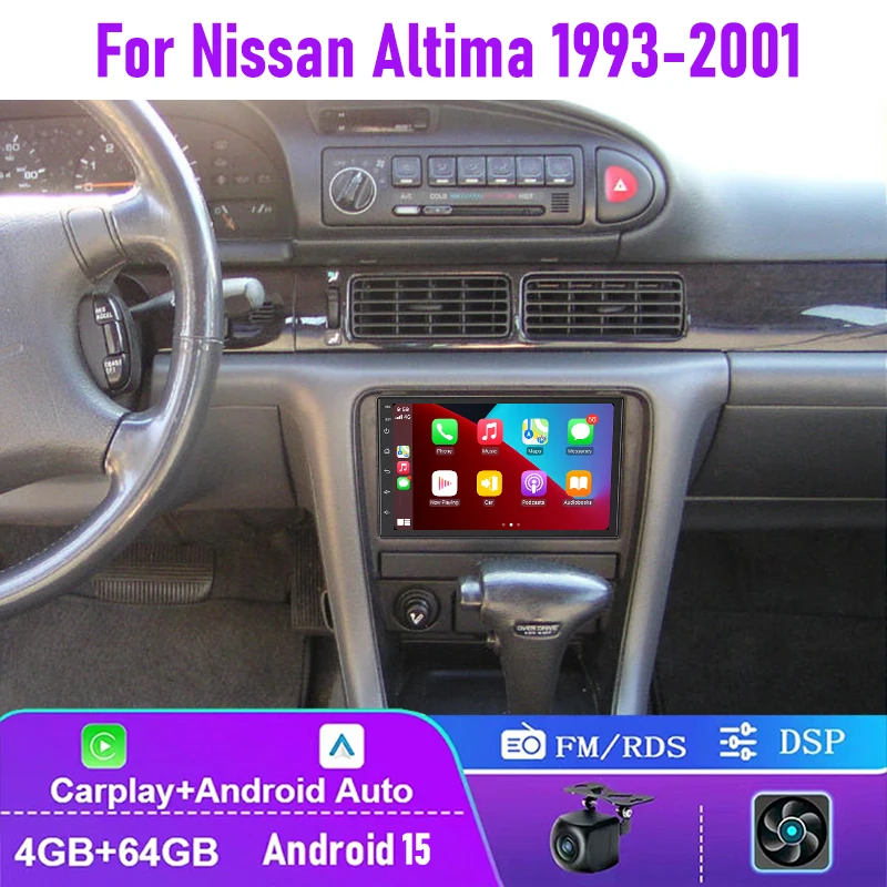 

7" 4+64GB For Nissan Altima 1993-2001 Car Radio Android 15 System Support Apple Carplay Head Unit GPS Google Maps