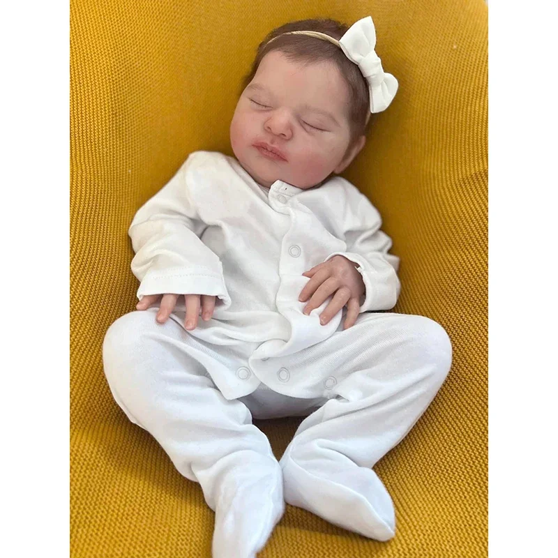 19inch Reborn Newborn Baby Doll Laura Handmade 3D Make-up Skin Tone Collectible Art Doll Muñecas Bebe Reborn Dolls para niñas