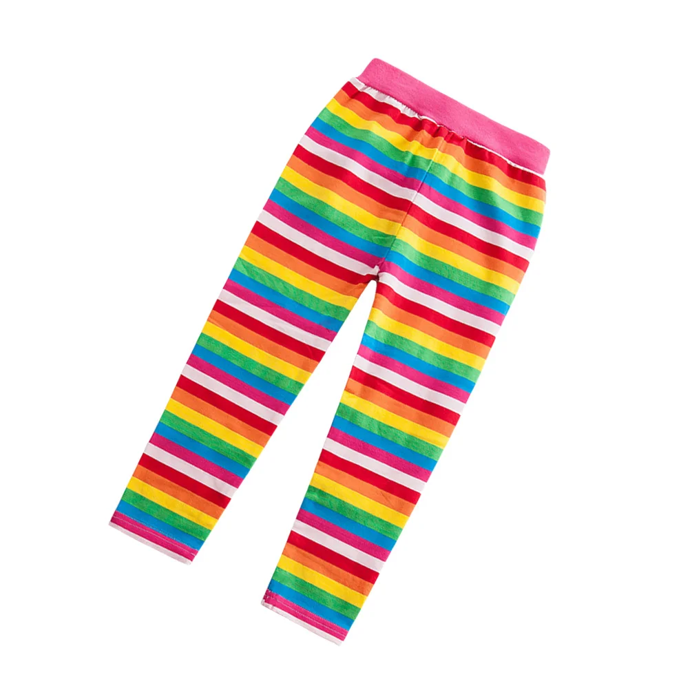

Girls Leggings Rainbow Design Cotton Stretchy Comfortable Tights For Spring Autumn Wear Stylish Kids Tight Pant