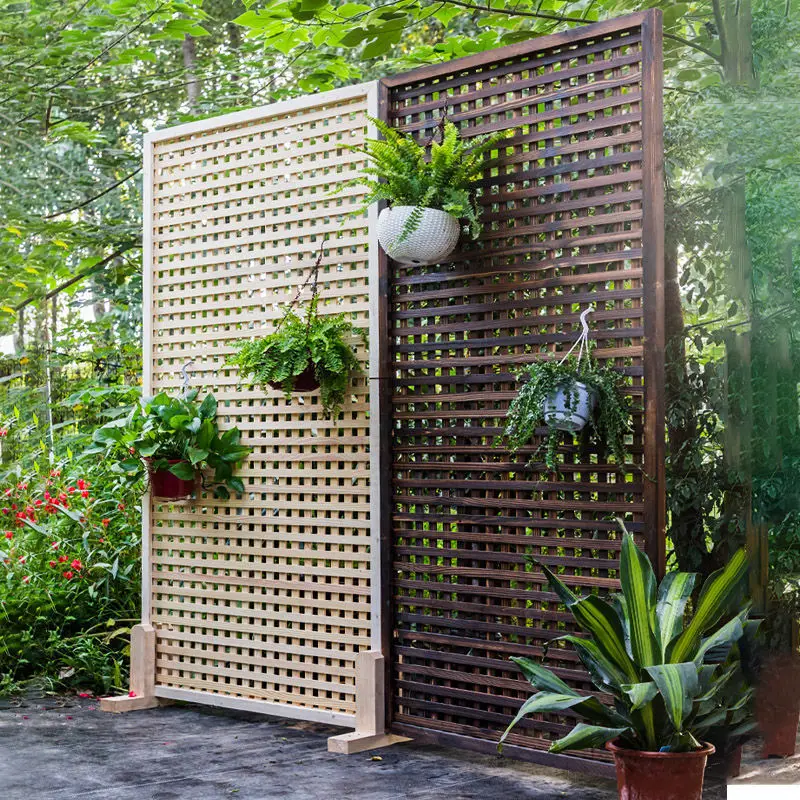 

Antiseptic wood fence Outdoor courtyard fence Fence Garden decoration Balcony partition guardrail mesh Flower rack Climbing vine