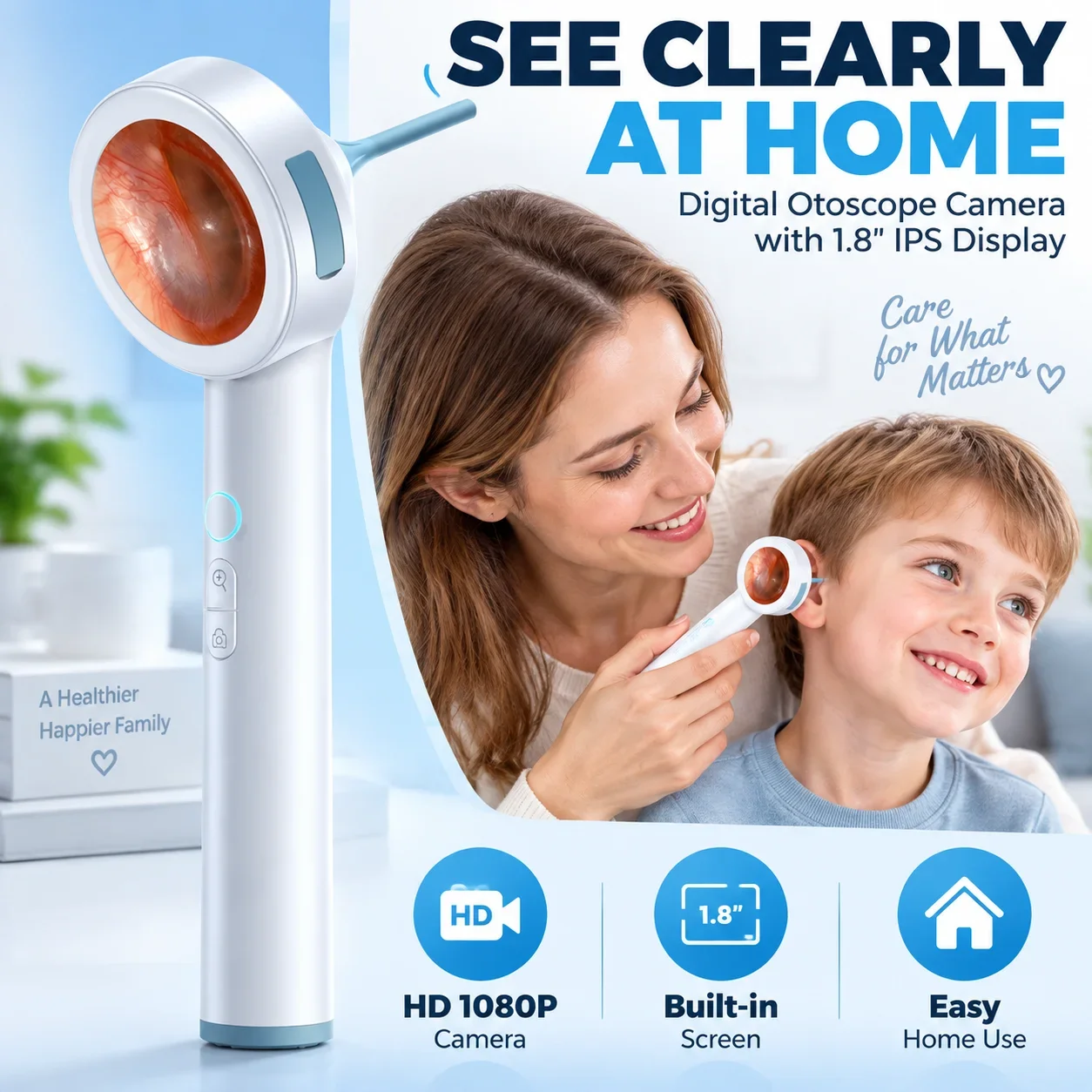Handheld Smart HD Otoscope 1.3