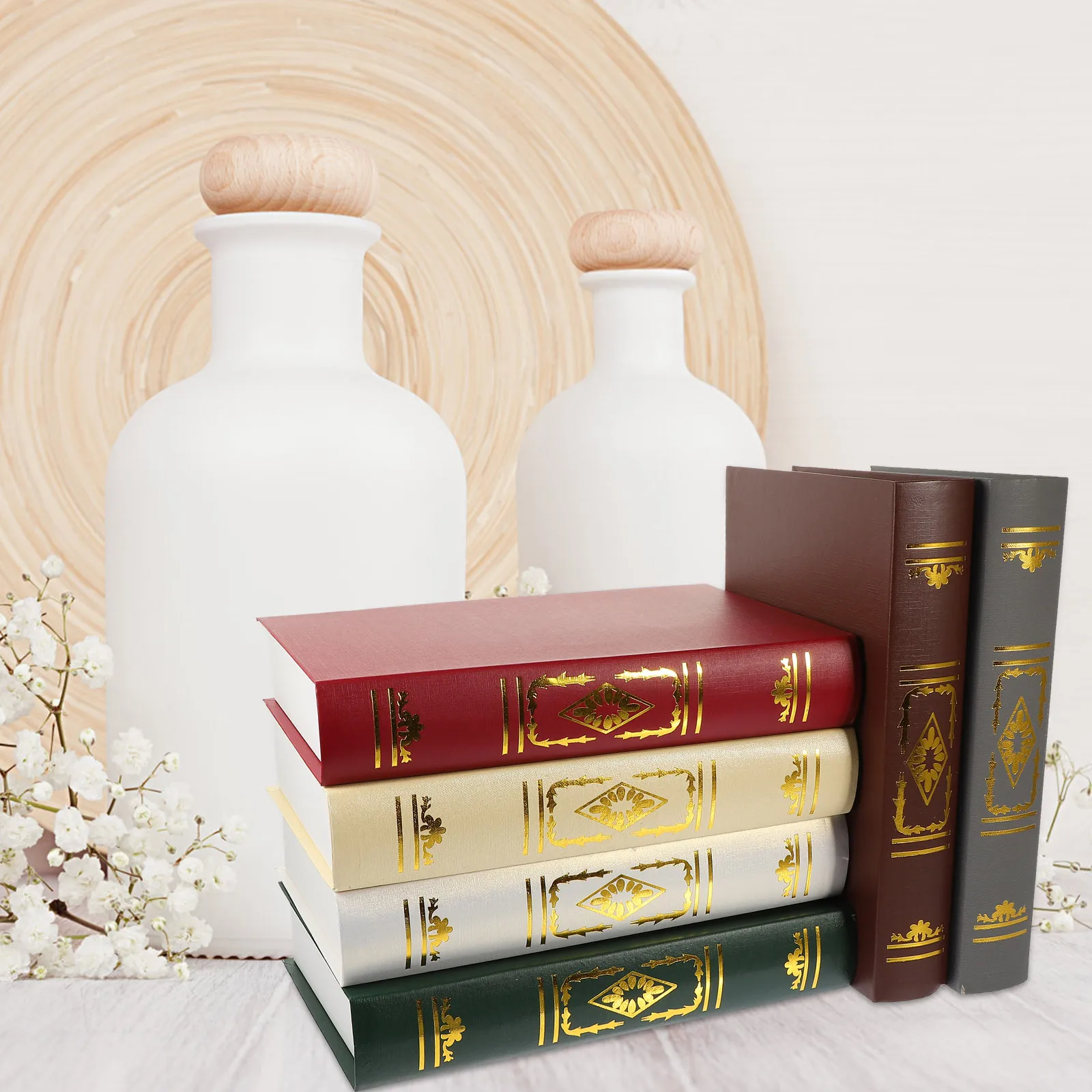 

6pcs Faux Ornament Simulation Book Decor For Home Office Bedroom Living Room Tabletop Decoration Desktop Adorn Stable