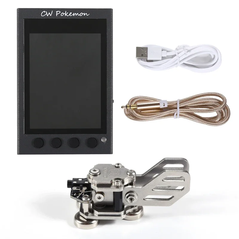 HAMCUBE Mini CW Trainer Morse Code Trainer con llave de acero inoxidable para radio HF de onda corta