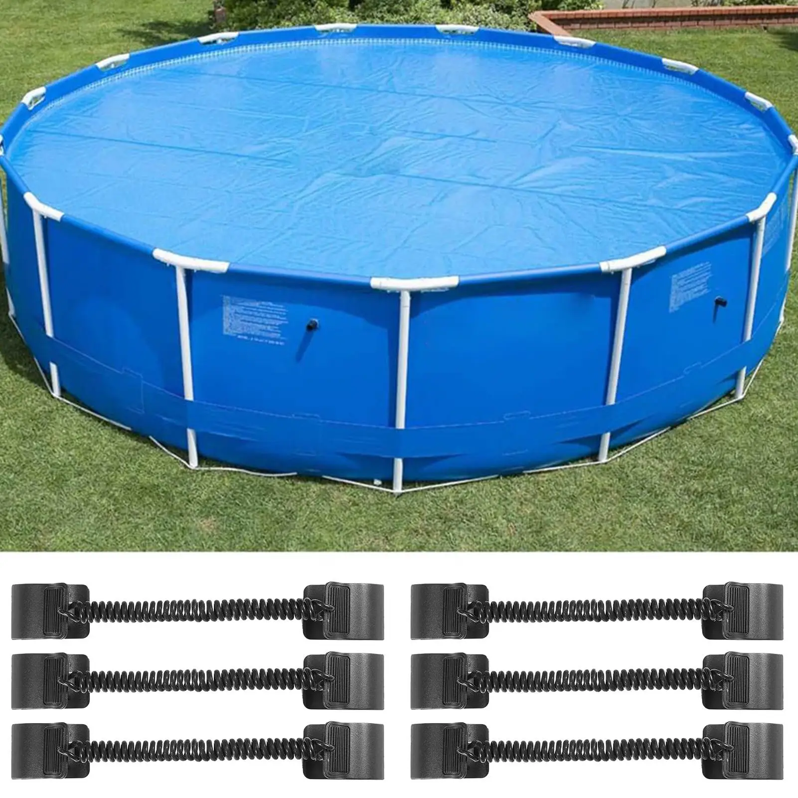 Pool Cover Clamps 6 Piece Cover Clips Over Ground Pools Solar Attachment For Winter Spa Garden Hose Swimming Patio