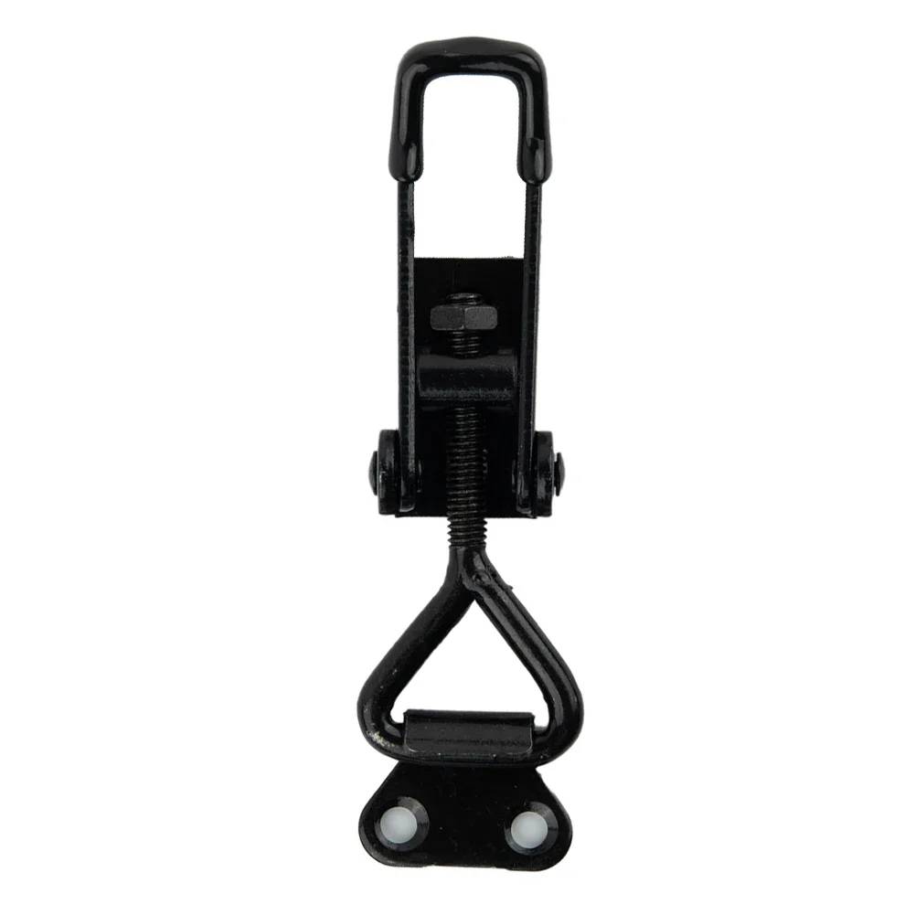 

Steel Hasp Toggle Clamp Quick Fixture Black Plated Catch Clip High Carbon Steel For Lock-free Handle-less Boxe