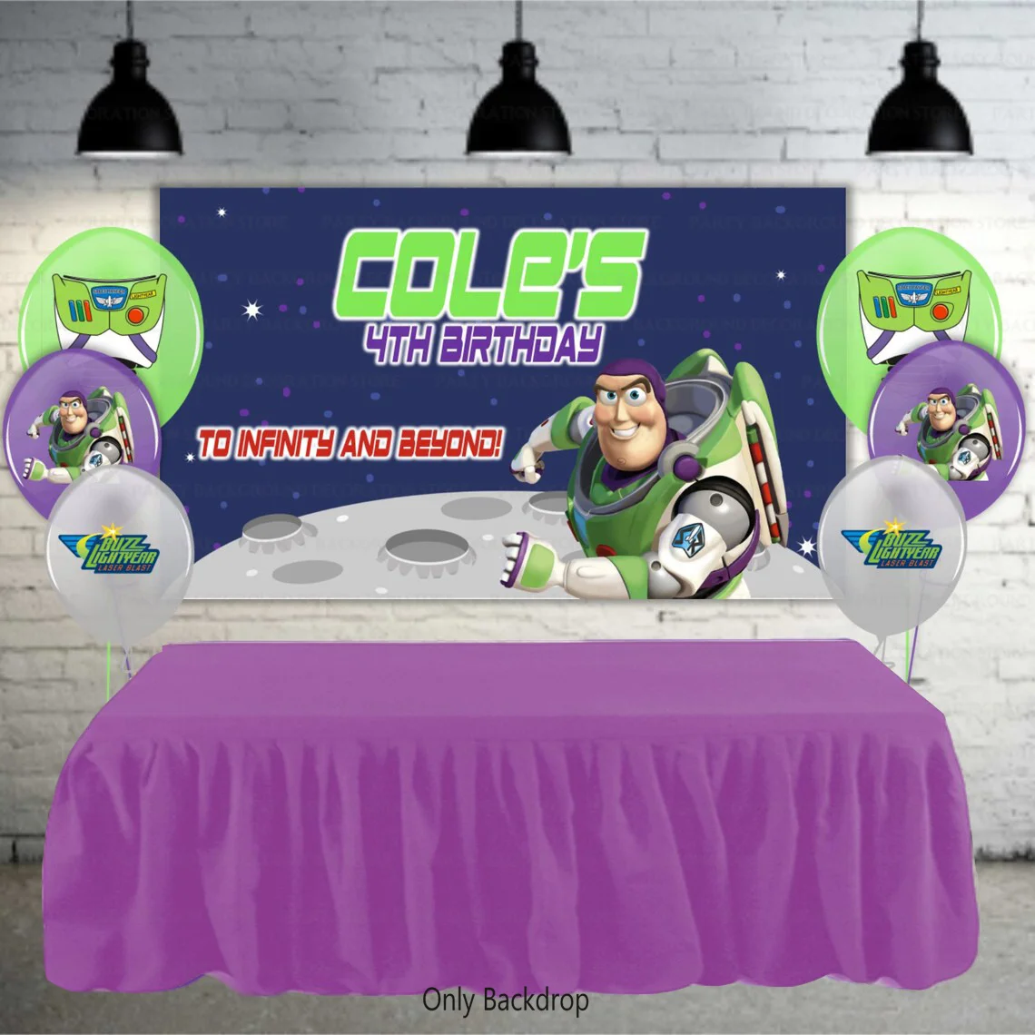 Custom Birthday Party Decor Disney Cartoon Toy Story Jessie Buzz Lightyear Woody Banner Kids Backdrop Boys Photo Background