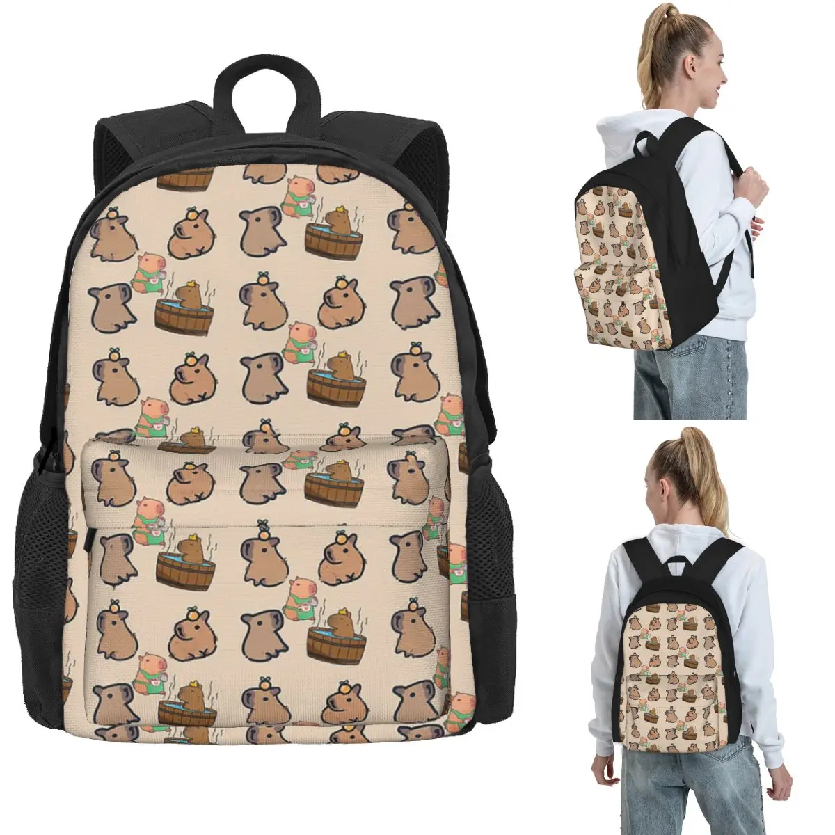 

Рюкзаки группы капибары, сумка для книг для мальчиков и девочек, детские школьные сумки большой вместимости, рюкзак для ноутбука, сумка на плечо