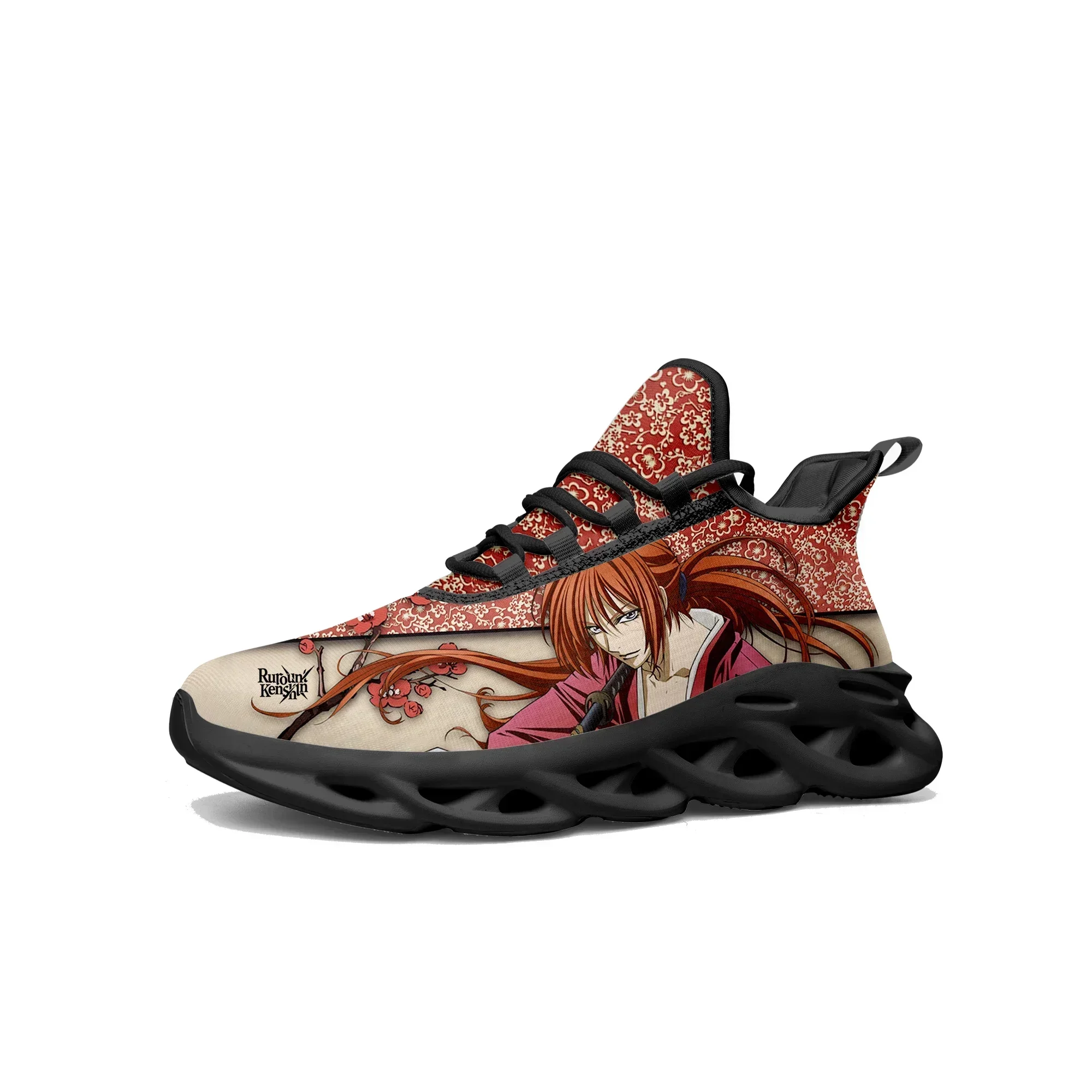 

Rurouni Kenshin Himura Flats Sneakers Mens Womens Sports Running Shoes High Quality Anime Custom Lace Up Mesh Footwear